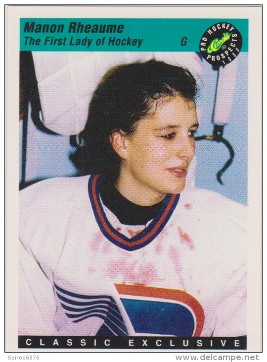 1993 Classic Pro Hockey Prospects  #2 Card MANON RHEAUME CANADA Women ICE HOCKEY - Tarjetas