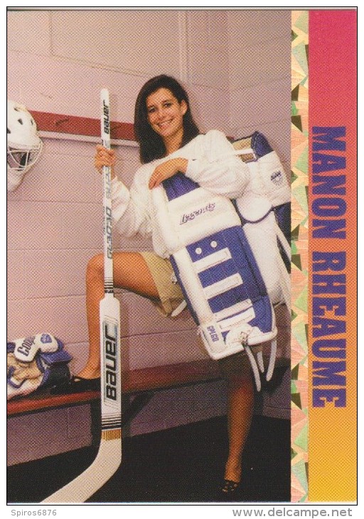 1993 Ballstreet Magazine Promo Gold Hockey Card MANON RHEAUME CANADA Women ICE HOCKEY - Trading Cards