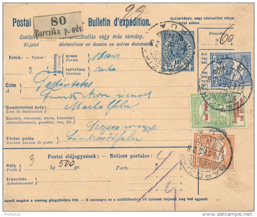 I0745 - Hungary (1914) Barczika P. Udv. / Landzsasötfalu (postal Parcel Dispatch Note) - Storia Postale