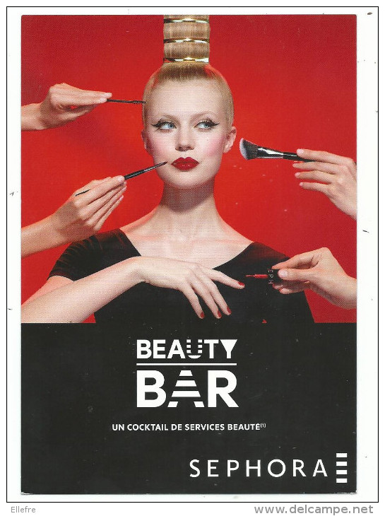 Publicité Sephora , Beauty Bar, Pin Up Maquillage, Dos Imprimé, Carte Récente - Mode