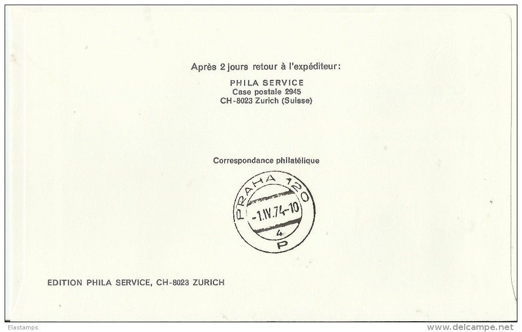 =UNO GENF 1974 Erst  Flug - Airmail