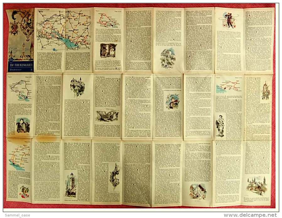 ARAL BV-Tourenkarte Bodensee -  Von Ca. 1955 - 1 : 125.000  -  Ca. Größe : 69 X 62,5 Cm - Maps Of The World