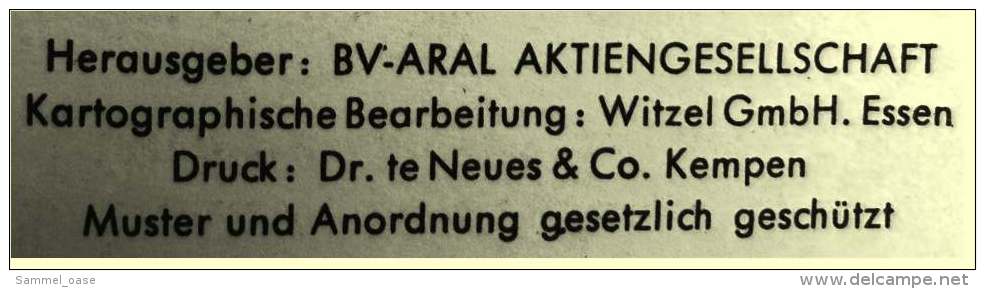 ARAL BV-Tourenkarte Bodensee -  Von Ca. 1955 - 1 : 125.000  -  Ca. Größe : 69 X 62,5 Cm - Maps Of The World