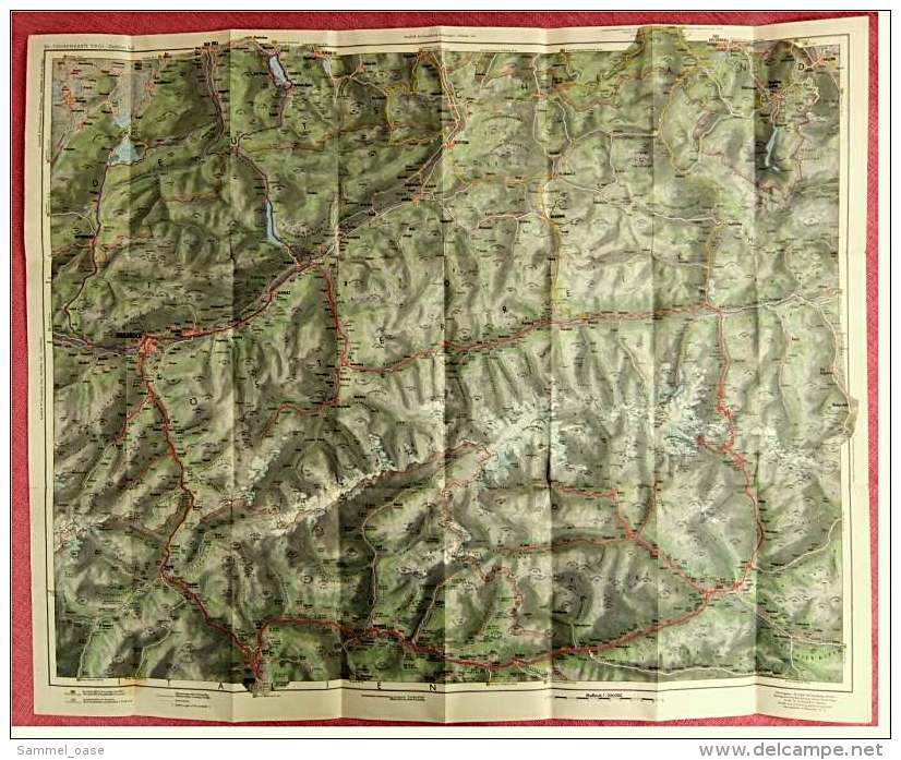 ARAL BV-Tourenkarte Tirol - Östlicher Teil -  Von Ca. 1955 - 1 : 200.000  -  Ca. Größe : 69 X 62,5 Cm - Mappemondes