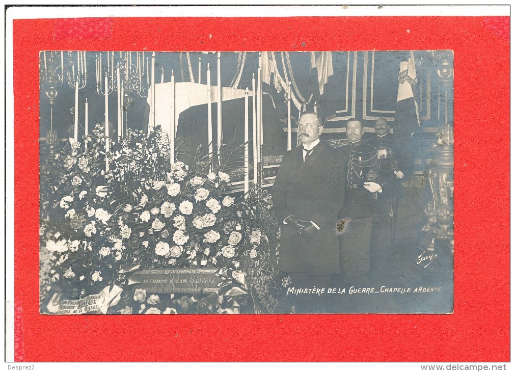 FUNERAILLE Carte Photo Animée Berteaux Ministere De La Guerre Chapelle Ardente - Funérailles