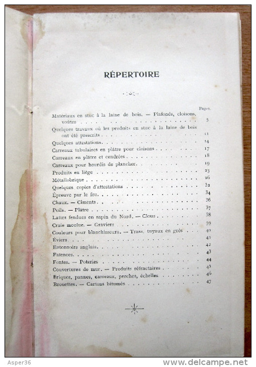 Catalogue "Matériaux De Construction, P. Cantillana, Rue De France, Bruxelles-Midi" 1901 - Collections