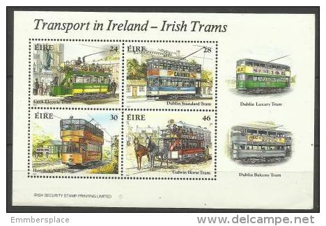 IRELAND - 1987 Irish Trams (Trolleys) Souvenir Sheet MNH **  SG MS562  Sc 684a - Hojas Y Bloques