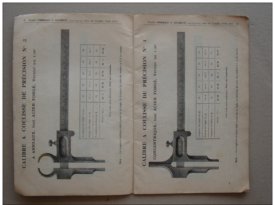 Catalogue  - Ets FISSEAU Et COCHOT - Appreils Outillage Machine-outils Outils Moteur Electrique - Bricolage / Technique