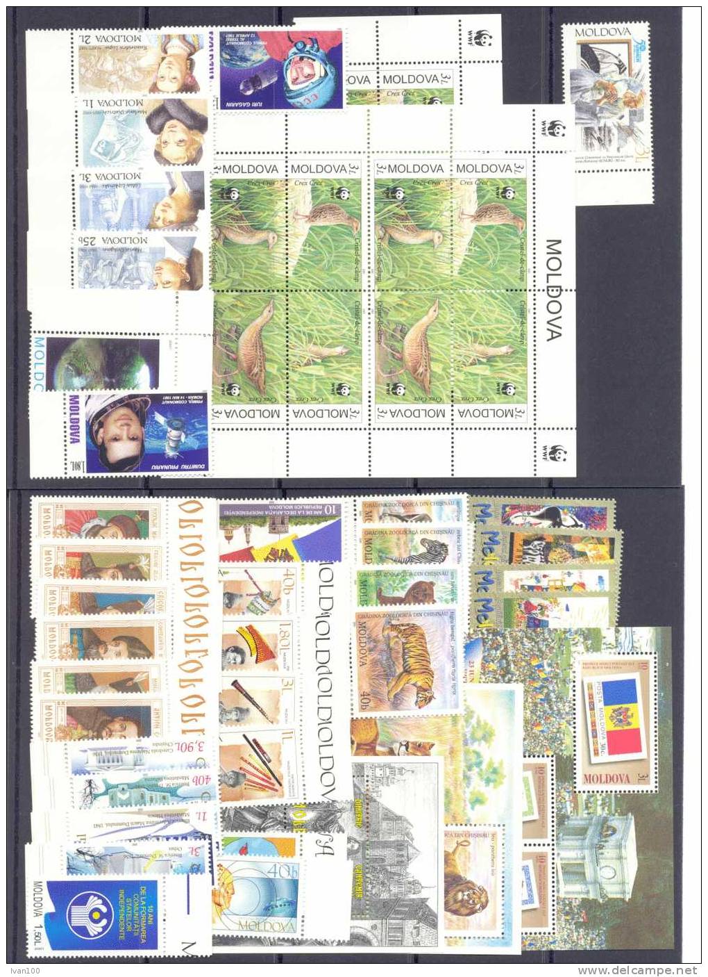 2001. Moldova, Complete Year Set, 34v + 3s/s + Sheetlet, In Folder, Mint/** - Moldova