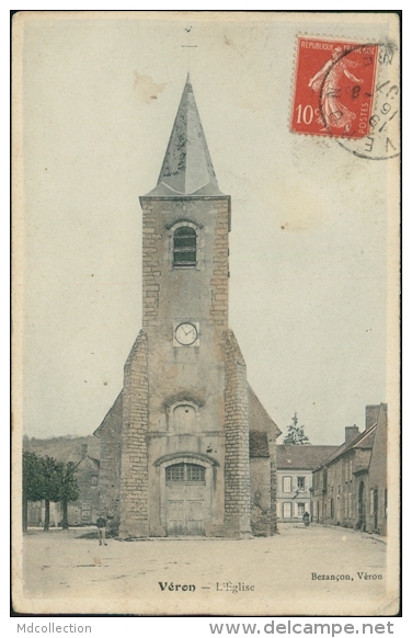 89 VERON / L'Eglise / CARTE COULEUR - Veron