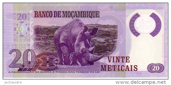 MOZAMBIQUE  20 Meticais   Emission Du 16 Juin 2011   Polymer     ***** BILLET  NEUF ***** - Mozambico