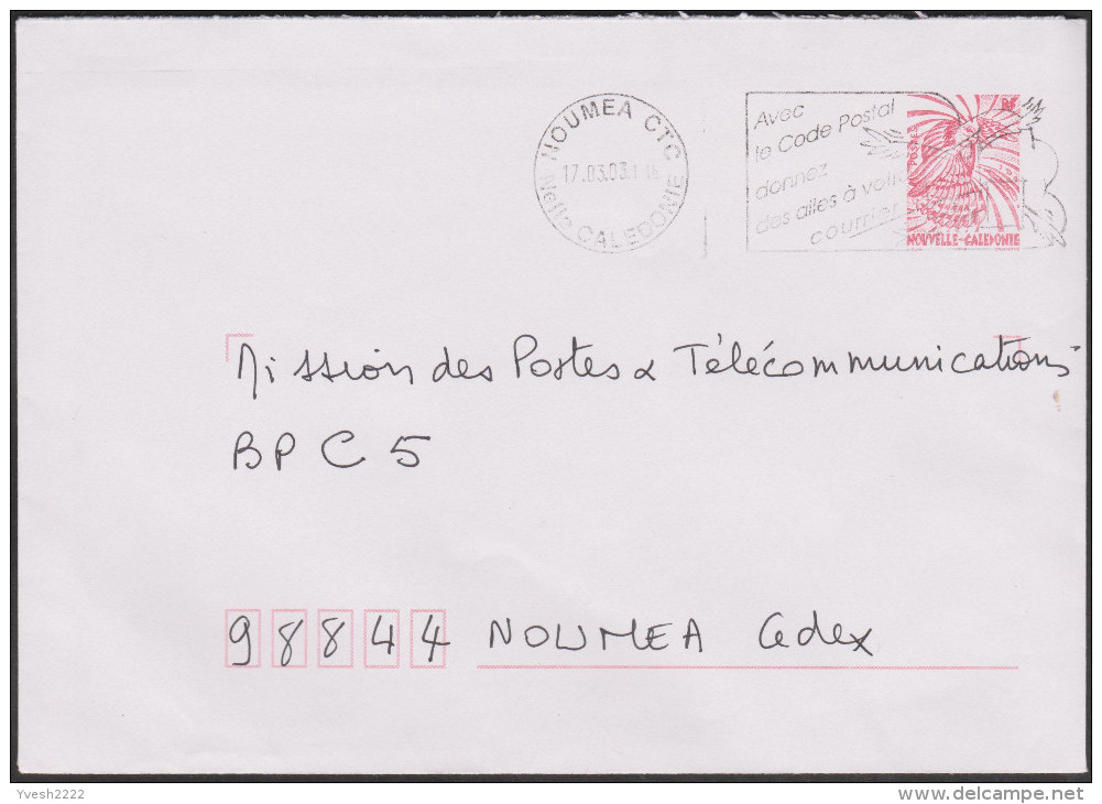 Nouvelle Calédonie 2003 ACEP EN21. Entier Postal Enveloppe Cagou. Usage Intérieur Commercial - Enteros Postales