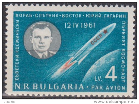 Bulgarie N° PA 80 *** Gagarine, Le Premier Cosmonaute - 1961 - Poste Aérienne