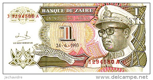 ZAÏRE  1 Nouveau Likuta  Daté Du 24-06-1993   Pick 47 A        ***** BILLET  NEUF ***** - Zaïre