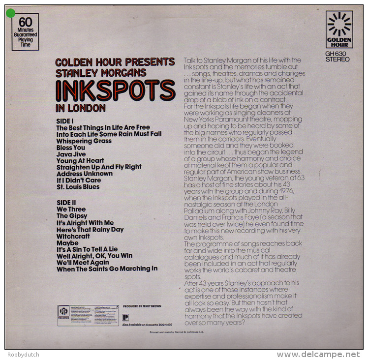 * LP *  STANLEY MORGANS INKSPOTS IN LONDON (Golden Hour)(England 1978) - Jazz