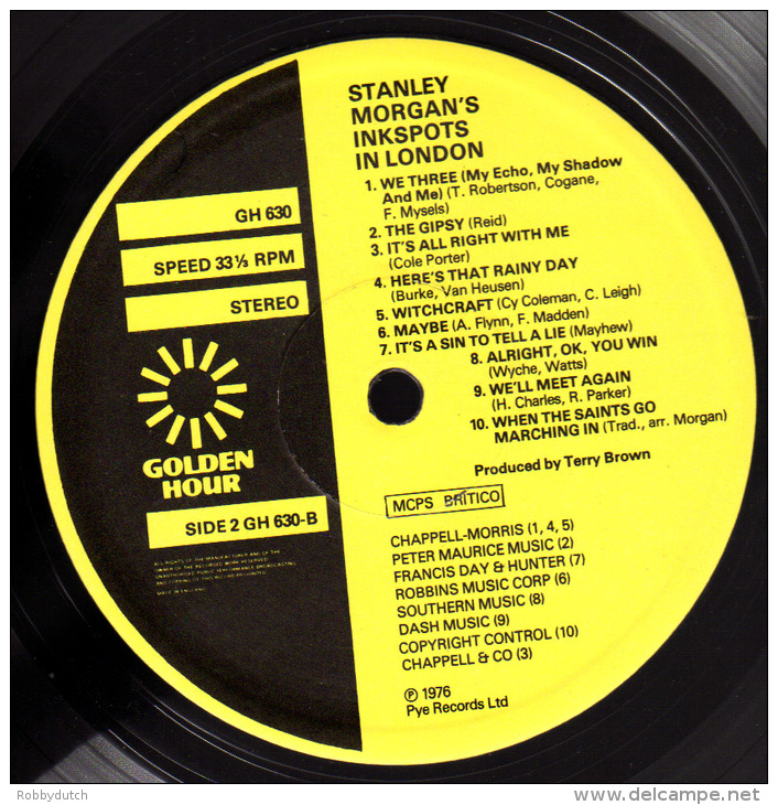 * LP *  STANLEY MORGANS INKSPOTS IN LONDON (Golden Hour)(England 1978) - Jazz