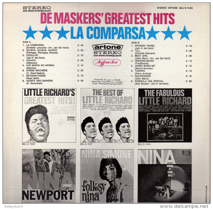 * LP *  DE MASKERS' GREATEST HITS - LA COMPARSA (Holland - Instrumentaal