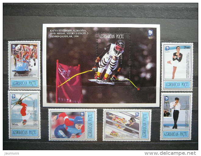 Winter Olympic Games, Lillehammer Medal Winners # Azerbaijan 1995 MNH #Mi.199/4 + Bl.15 - Hiver 1994: Lillehammer