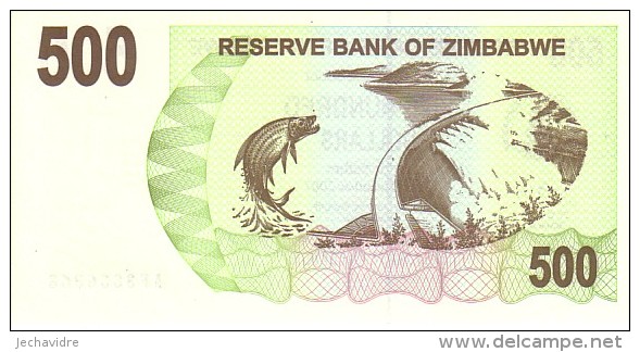 ZIMBABWE   500  Dollars  Emission Du 01-08-2006  Bearer Cheque   Pick 43     ***** BILLET  NEUF ***** - Zimbabwe
