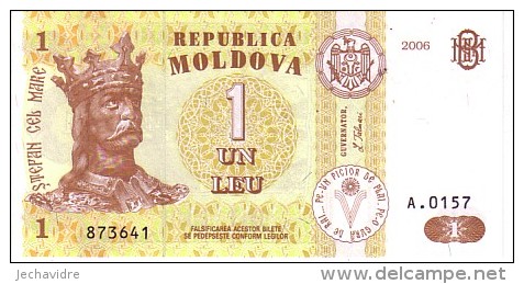 MOLDAVIE   1 Leu  Emission De 2006   Pick 8       ***** BILLET  NEUF ***** - Moldavië