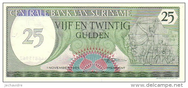 SURINAME   25 Gulden   Daté Du 01-11-1985   Pick 127 B            ***** BILLET  NEUF ***** - Suriname