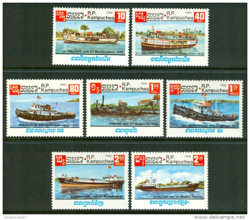 1985 Kampuchea Navi Boats Ships Bateaux Navires Set MNH** -Qq2 - Kampuchea