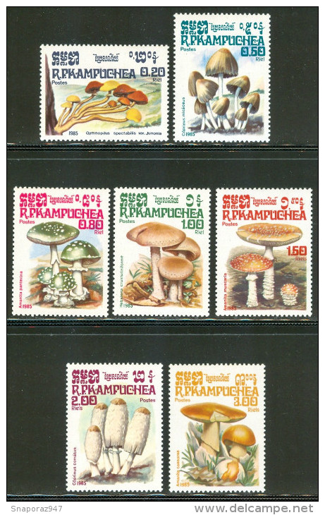 1985 Kampuchea Funghi Mushrooms Champignons Set MNH** -Qq3 - Funghi