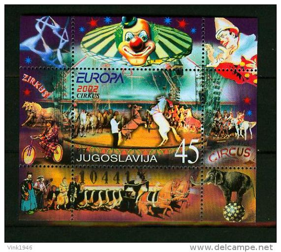 Yugoslavia Jugoslawien 2002.block,circus,zirkus,cirkus,MNH/Postfrisch,E4014de - Circo