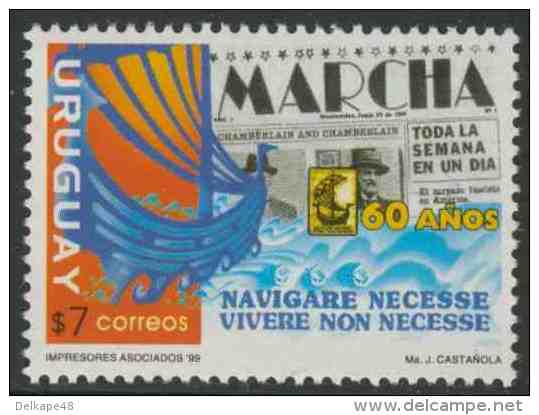 Uruguay 1999 Mi 2463 ** Emblem + Titel Page Of “Marcha” – 60th Ann. Of “Marcha” (weekly Publication) - Andere & Zonder Classificatie