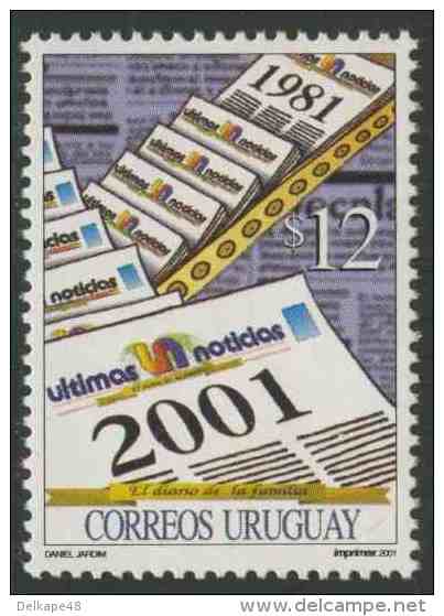 Uruguay 2001 Mi 2633 ** Newspapers On Conveyor-belt – 20th Ann. Of Newspaper “Ultimas Noticias” / Tageszeitung - Andere & Zonder Classificatie