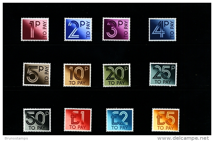 GREAT BRITAIN - 1982  POSTAGE DUES  DECIMAL  SET MINT NH - Tasse