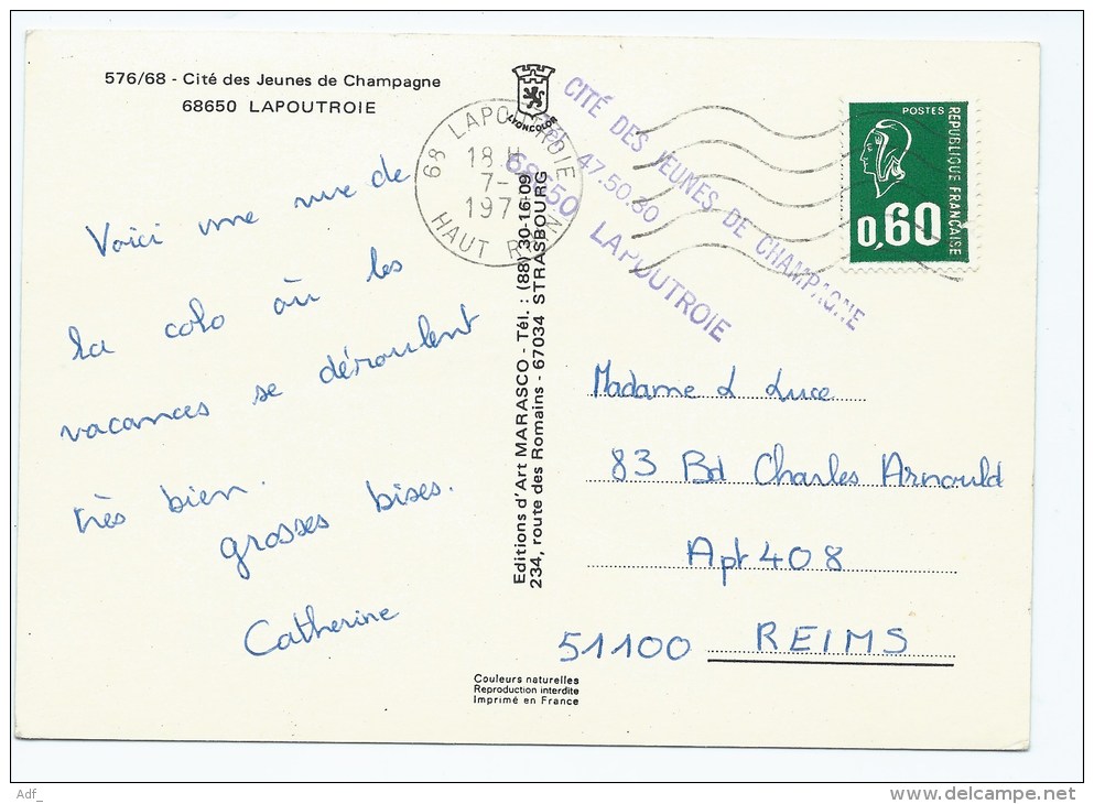 02@ CPSM ANIMEE LAPOUTROIE, CITE DES JEUNES DE CHAMPAGNE, HAUT RHIN 68 - Lapoutroie