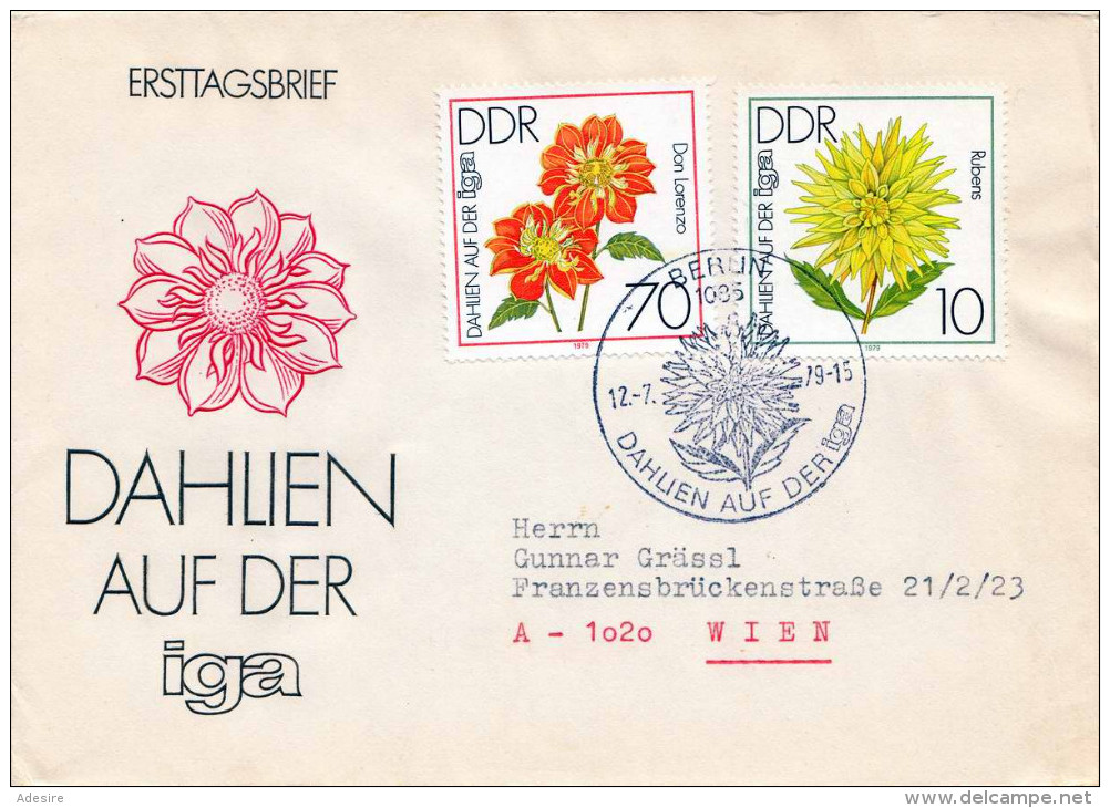 DDR 1979 - FDC 2435+2440 Dahlien Auf Der IGA - Covers & Documents