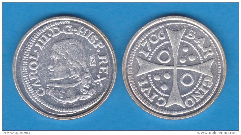 ARCHIDUQUE CARLOS  1 CROAT   PLATA  1.706   BARCELONA   SC/UNC     Réplica       T-DL-10.880 - Essais & Refrappes