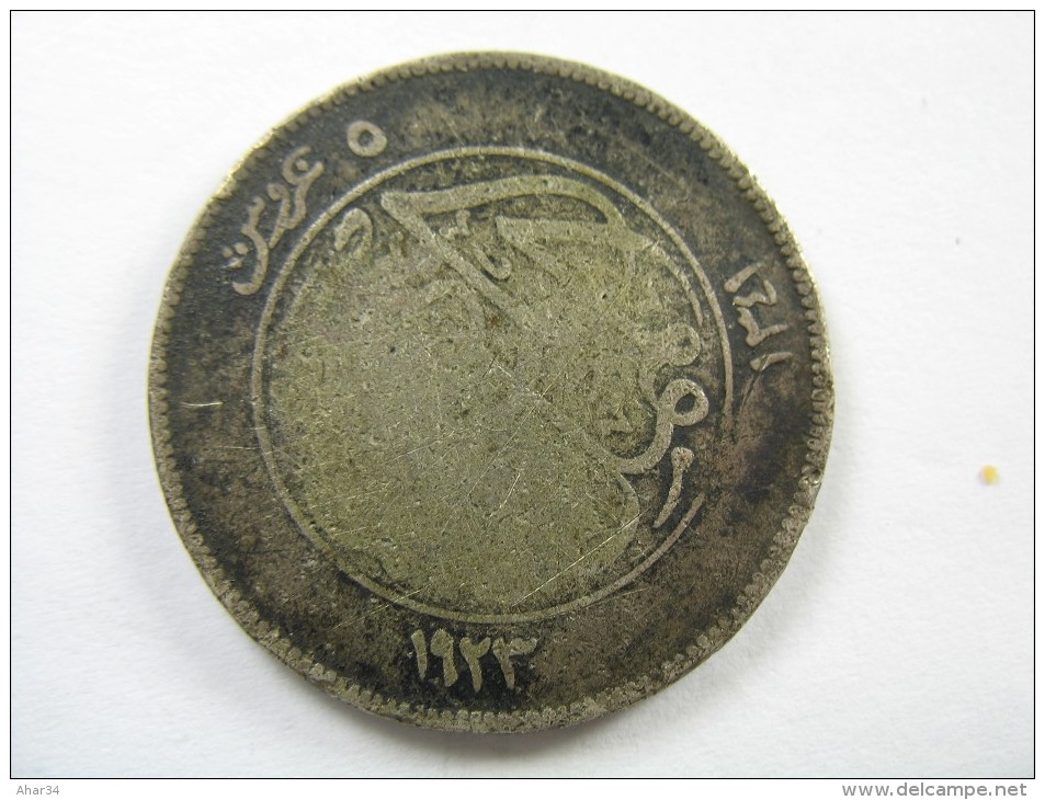 EGYPT 5  PIASTRES 1923  SILVER . - Egipto