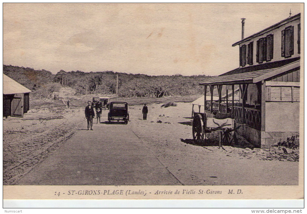 St-Girons-Plage..animée..Arrivée De Vielle-St-Girons..voiture..charette - Autres & Non Classés