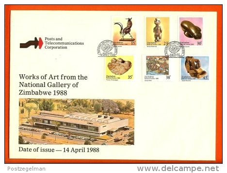 ZIMBABWE, 1988, Mint FDC, National Galleries,   Nrs. 378-383 , F644 - Zimbabwe (1980-...)