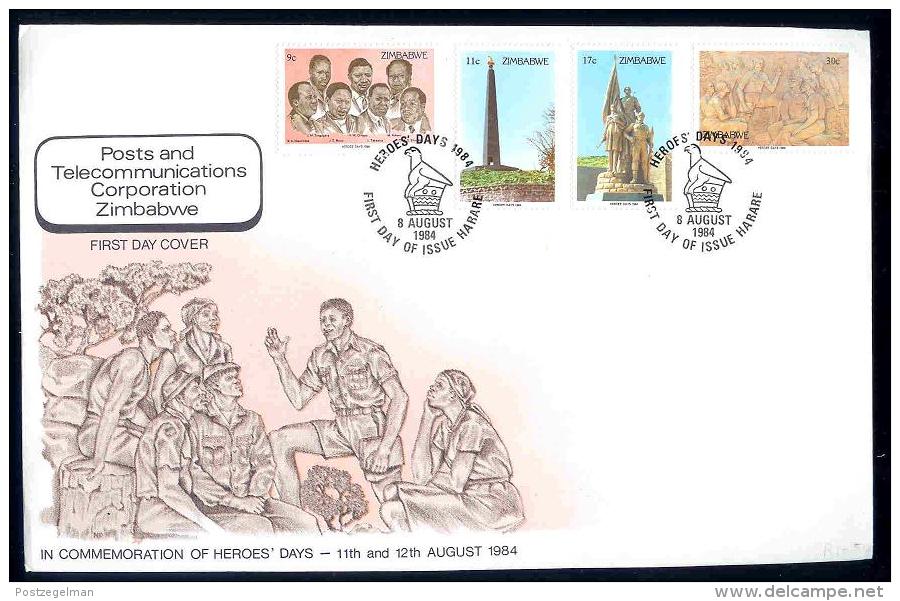 ZIMBABWE, 1984, Mint FDC, Memorial Day,  Nrs. 293-296, , F656 - Zimbabwe (1980-...)