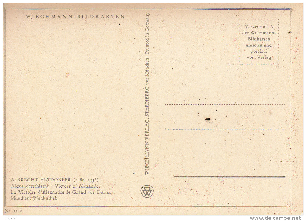 Albrecht ALTDORFER.  La Victoire D'Alexandre Le Grand Sur Darius.  (scan Vverso). - Paintings