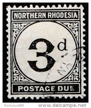 NORTHERN RHODESIA 3d USED POSTAGE DUE D3 - Northern Rhodesia (...-1963)