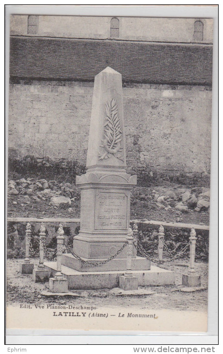LATILLY (Aisne) - Le Monument Aux Morts - Autres & Non Classés