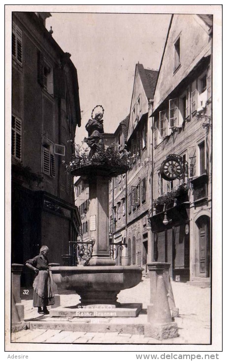 STEYR Roter Brunnen, Fotokarte 1936, Verlag A.Robausch Steyr - Steyr