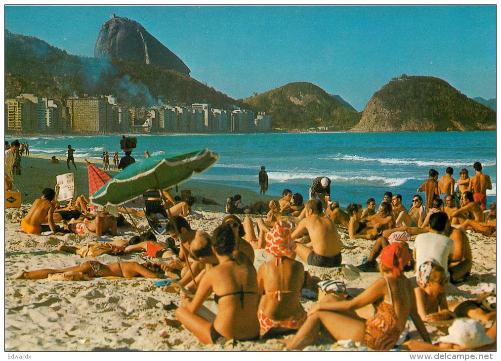 Praia De Copacabana, Rio De Janeiro, Brazil Brasil Postcard - Rio De Janeiro