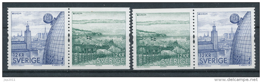 Sweden 2012. Facit # 2873-2874. Europa CEPT 2012,  Complete Set Of 2 In SX-pairs, MNH (**) - Neufs