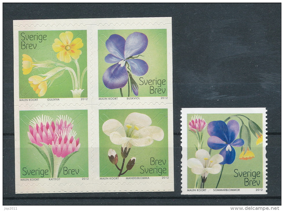Sweden 2012. Facit # 2902-2905. Meadow Flowers, Complete Set Of 5, MNH (**) - Nuovi