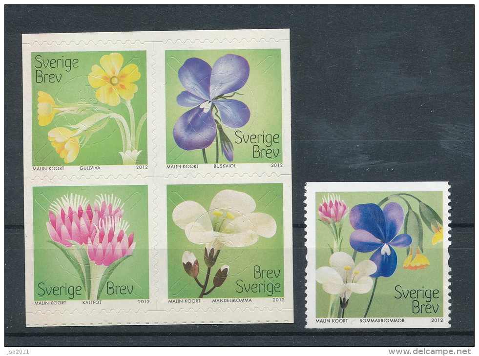 Sweden 2012. Facit # 2902-2905. Meadow Flowers, Complete Set Of 5, MNH (**) - Neufs