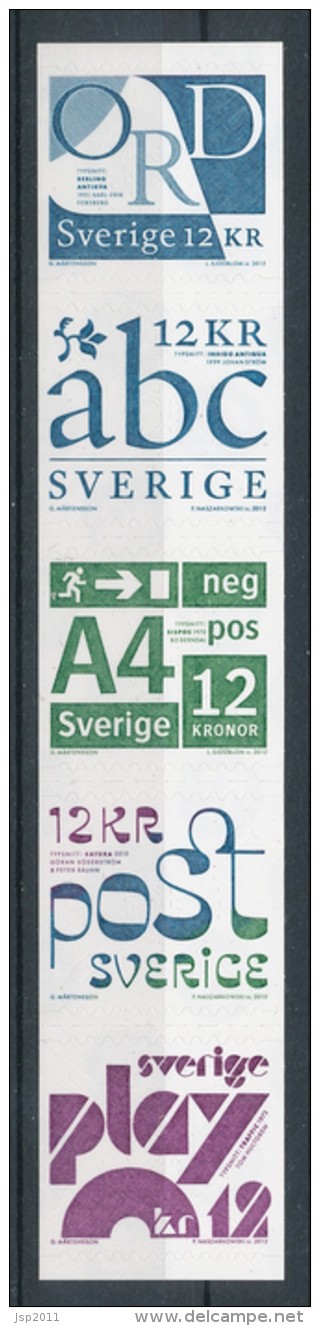 Sweden 2012. Facit # 2907-2910. Typografi. Complete Set Of 5. MNH (**) - Nuovi