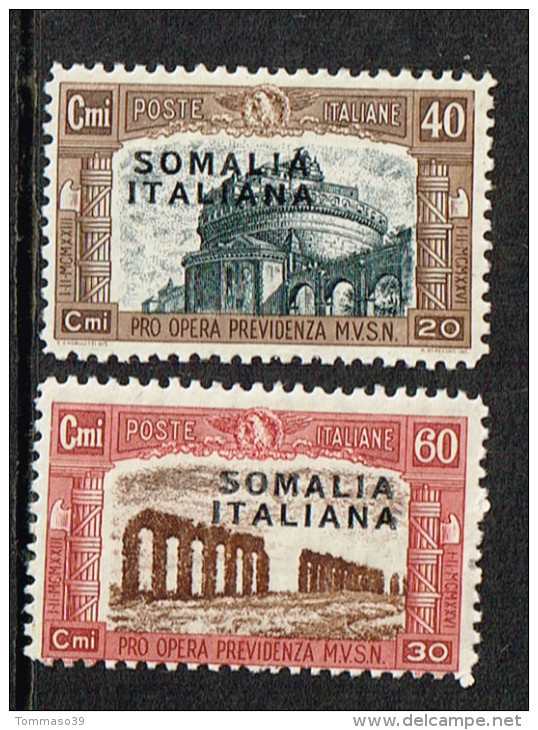 Italia Colonie - SOMALIA  - Milizia I,  Sass. N. 105,106  - NUOVI (*) - Somalië