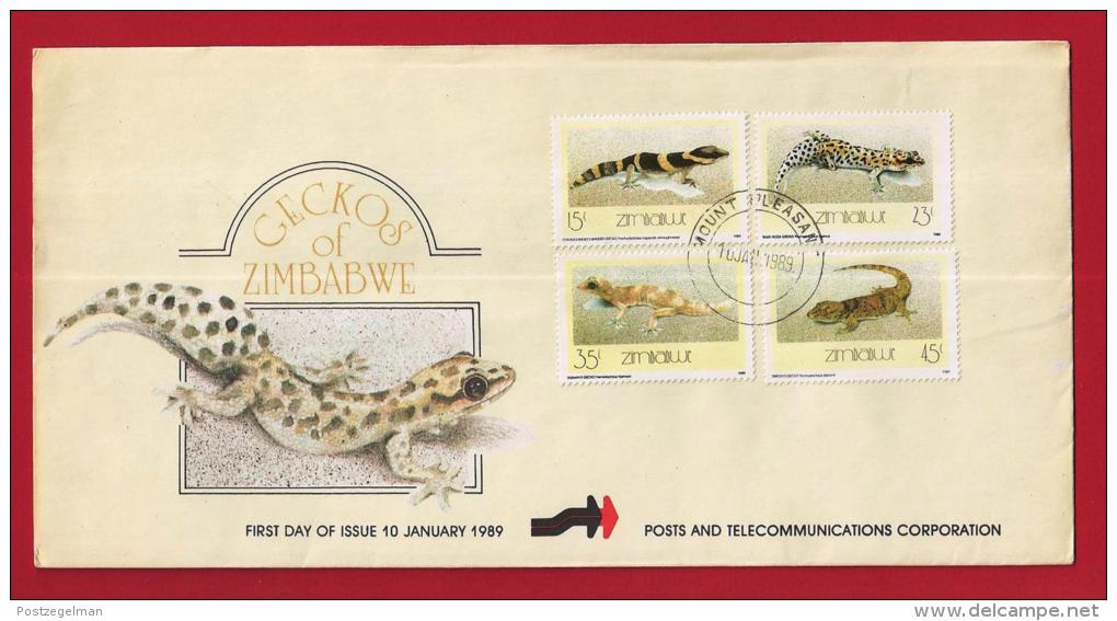 ZIMBABWE, 1989, Mint FDC, Geckos Of Zimbabwe, 396-399 - Zimbabwe (1980-...)