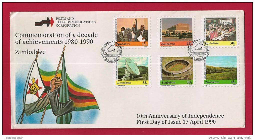 ZIMBABWE, 1990, Mint FDC,Achievements, 436-441 - Zimbabwe (1980-...)